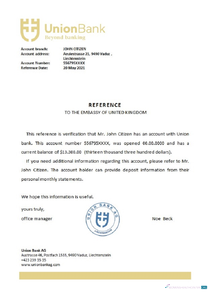 Download Liechtenstein Union Bank reference Photoshop template